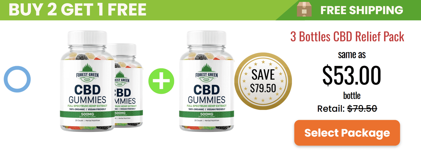 Forest Green Farms CBD Gummies 6 bottle